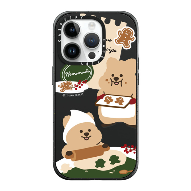 CASETiFY iPhone 14 Pro ケース マットブラック インパクトケース MagSafe対応 Cookies with KKOTKA young forest