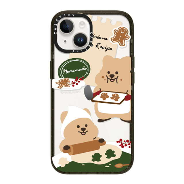 CASETiFY iPhone 14 ケース ブラック インパクトケース Cookies with KKOTKA young forest