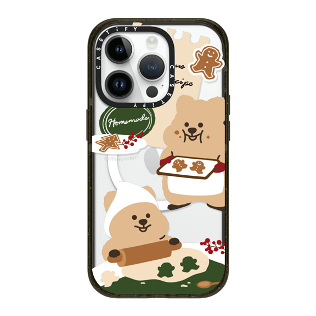 CASETiFY iPhone 14 Pro ケース ブラック インパクトケース MagSafe対応 Cookies with KKOTKA young forest