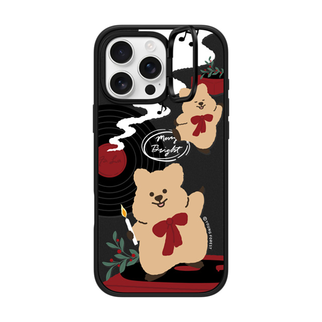 CASETiFY iPhone 16 Pro Max ケース マットブラック インパクトリングスタンドケース MagSafe対応 Music with KKOTKA young forest