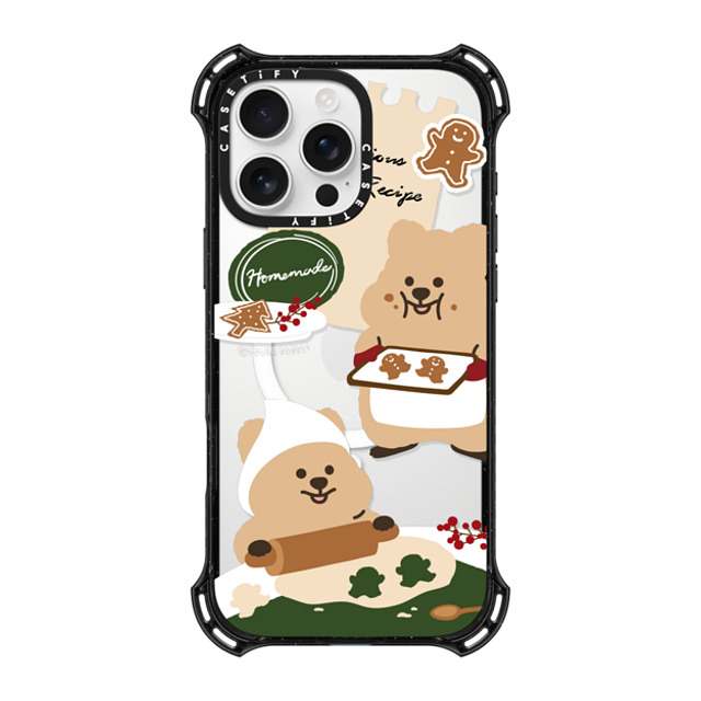 CASETiFY iPhone 16 Pro Max ケース ブラック バウンスケース Cookies with KKOTKA young forest