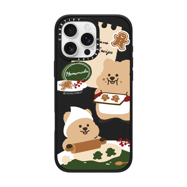 CASETiFY iPhone 16 Pro Max ケース マットブラック インパクトケース MagSafe対応 Cookies with KKOTKA young forest