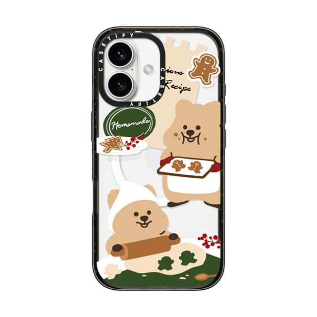 CASETiFY iPhone 16 ケース ブラック インパクトケース MagSafe対応 Cookies with KKOTKA young forest