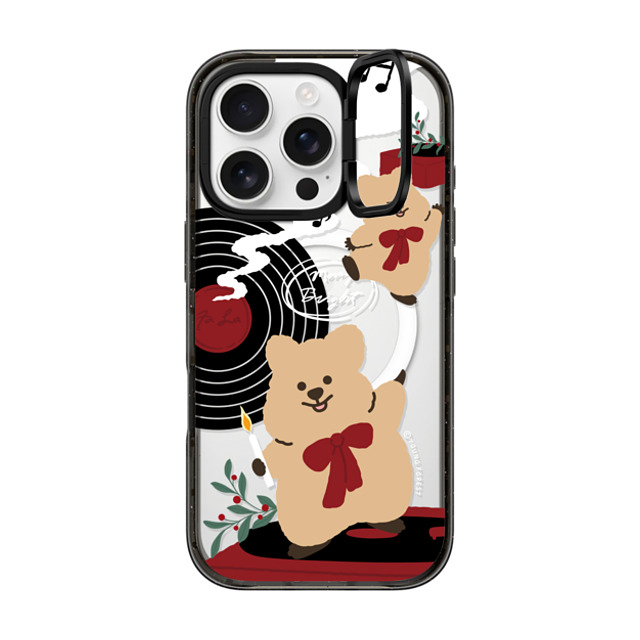 CASETiFY iPhone 16 Pro ケース ブラック インパクトリングスタンドケース MagSafe対応 Music with KKOTKA young forest