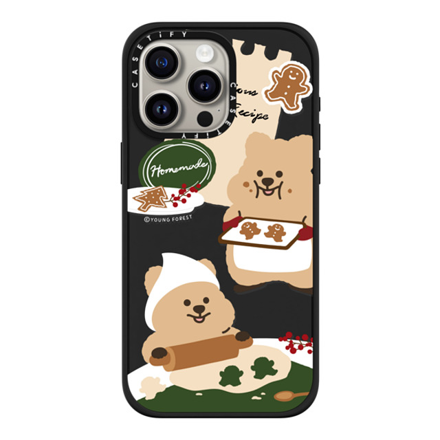 CASETiFY iPhone 15 Pro Max ケース マットブラック インパクトケース MagSafe対応 Cookies with KKOTKA young forest