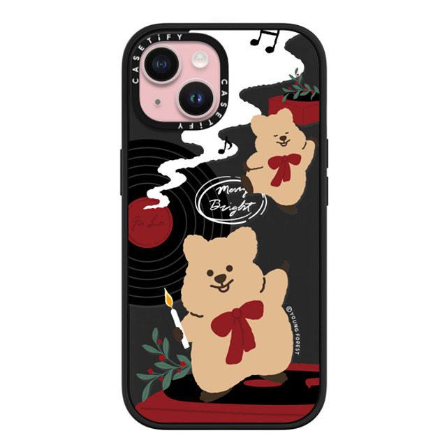 CASETiFY iPhone 15 ケース マットブラック インパクトケース MagSafe対応 Music with KKOTKA young forest