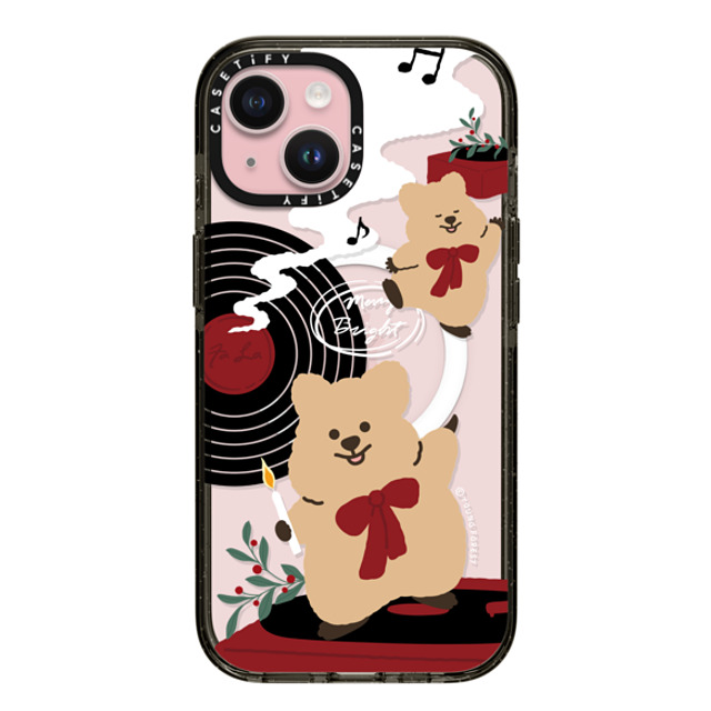 CASETiFY iPhone 15 ケース ブラック インパクトケース MagSafe対応 Music with KKOTKA young forest