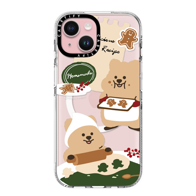 CASETiFY iPhone 15 ケース クリア クリア ケース MagSafe対応 Cookies with KKOTKA young forest