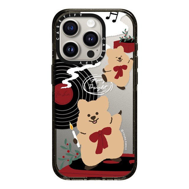 CASETiFY iPhone 15 Pro ケース ブラック インパクトケース Music with KKOTKA young forest