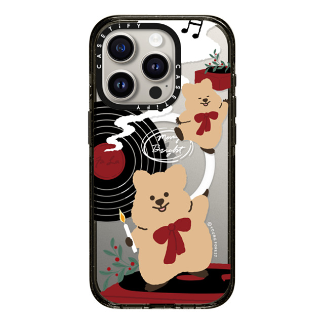 CASETiFY iPhone 15 Pro ケース ブラック インパクトケース MagSafe対応 Music with KKOTKA young forest