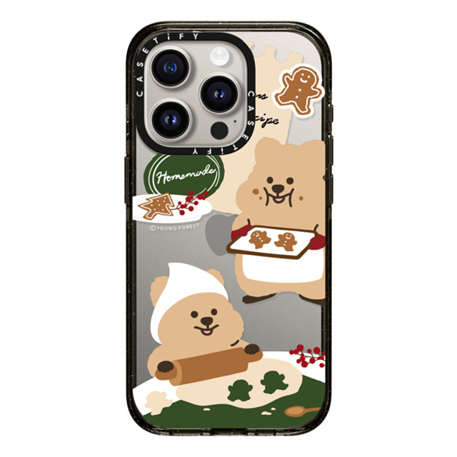 CASETiFY iPhone 15 Pro ケース ブラック インパクトケース Cookies with KKOTKA young forest