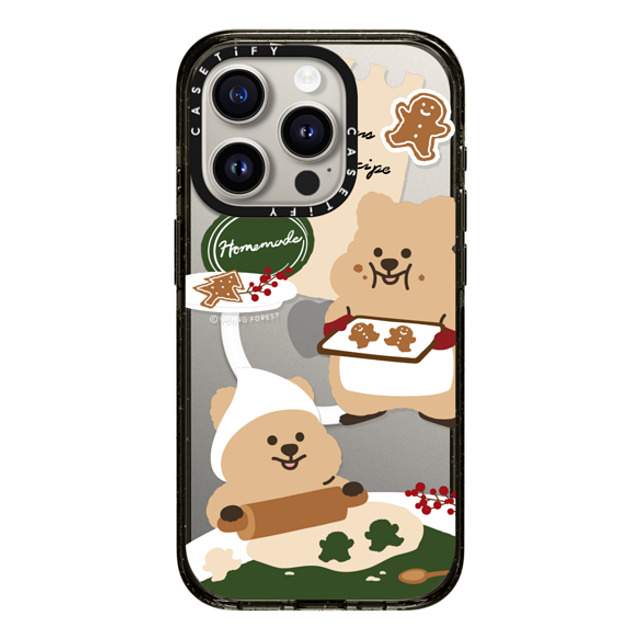 CASETiFY iPhone 15 Pro ケース ブラック インパクトケース MagSafe対応 Cookies with KKOTKA young forest