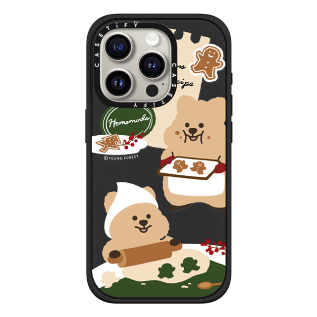 CASETiFY iPhone 15 Pro ケース マットブラック インパクトケース MagSafe対応 Cookies with KKOTKA young forest