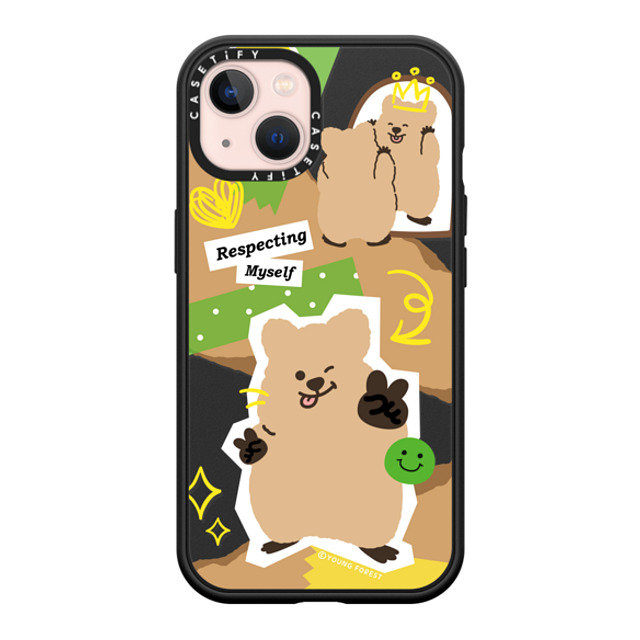 CASETiFY iPhone 13 ケース マットブラック インパクトケース MagSafe対応 Respecting myself KKOTKA young forest