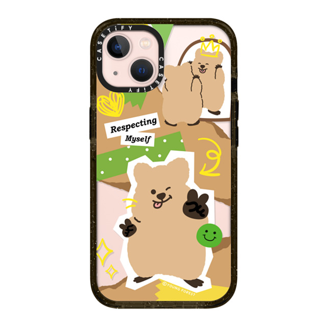 CASETiFY iPhone 13 ケース ブラック インパクトケース Respecting myself KKOTKA young forest