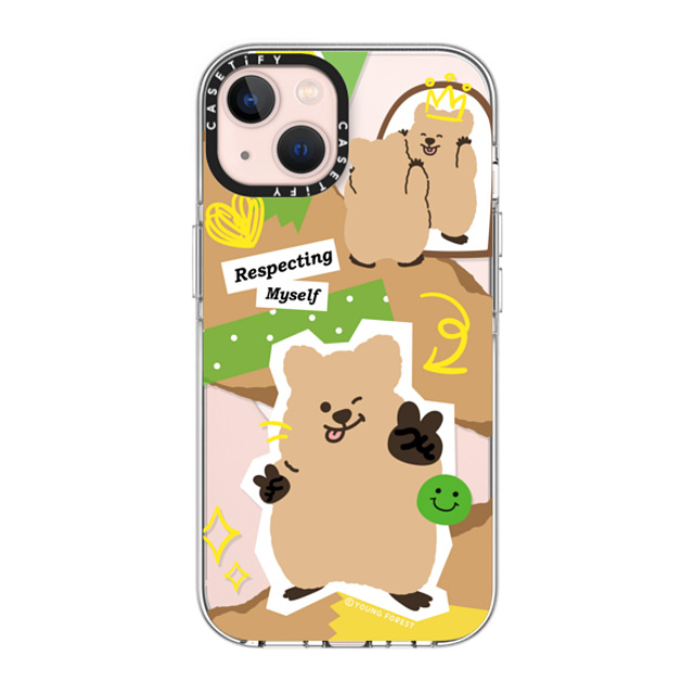 CASETiFY iPhone 13 ケース クリア クリア ケース MagSafe対応 Respecting myself KKOTKA young forest