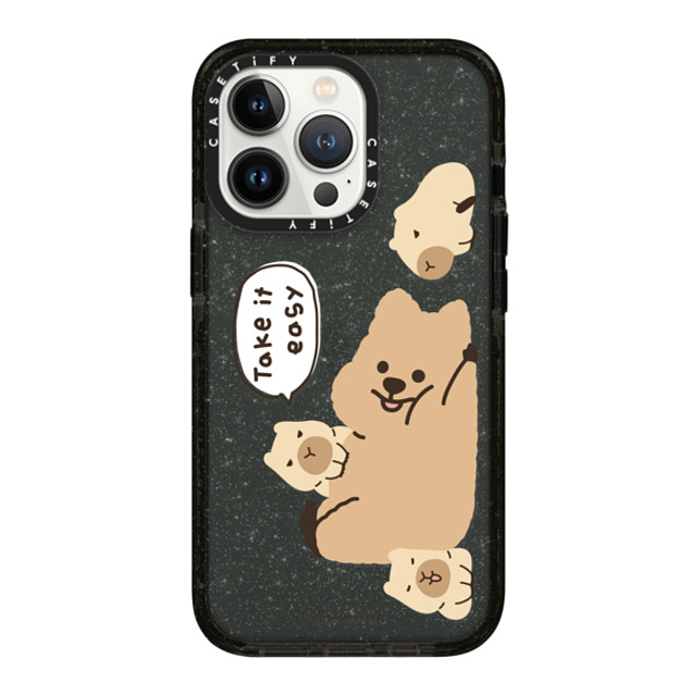 CASETiFY iPhone 13 Pro ケース Black (Glitter) インパクトケース Take it easy KKOTKA young forest