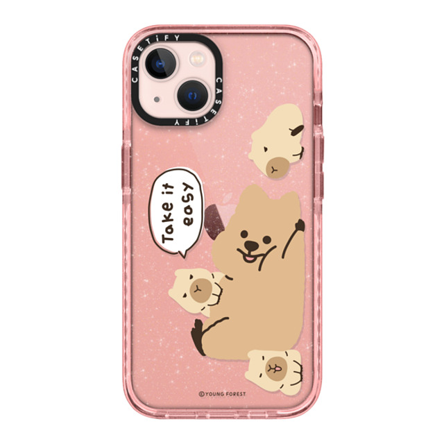 CASETiFY iPhone 13 ケース Pink (Glitter) インパクトケース Take it easy KKOTKA young forest