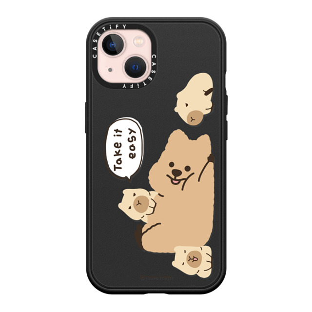 CASETiFY iPhone 13 ケース マットブラック インパクトケース MagSafe対応 Take it easy KKOTKA young forest