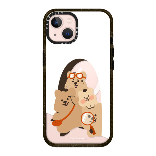 CASETiFY iPhone 13 ケース ブラック インパクトケース MagSafe対応 KKOTKA's new quest young forest