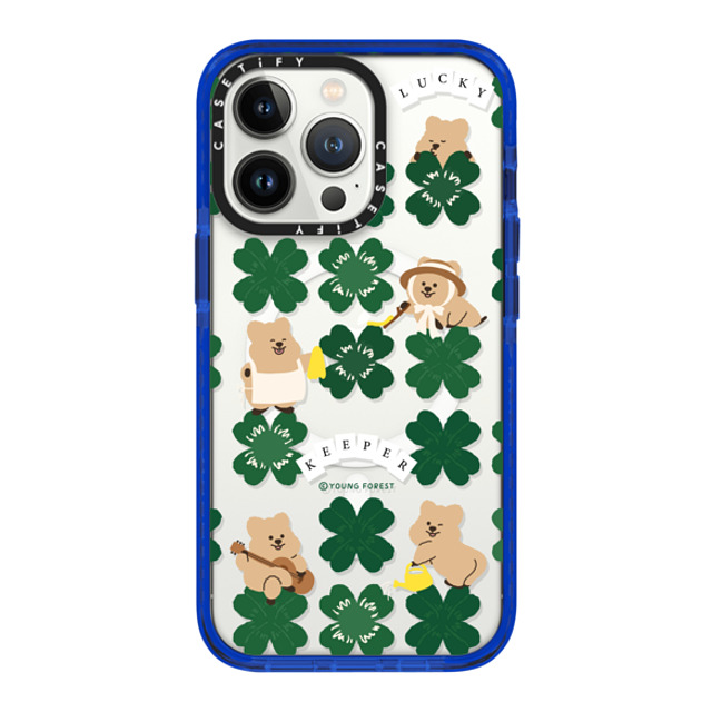 CASETiFY iPhone 13 Pro ケース ブルー インパクトケース MagSafe対応 KKOTKA is lucky keeper young forest