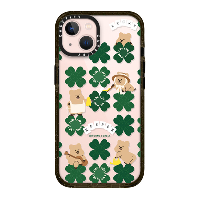 CASETiFY iPhone 13 ケース ブラック インパクトケース KKOTKA is lucky keeper young forest