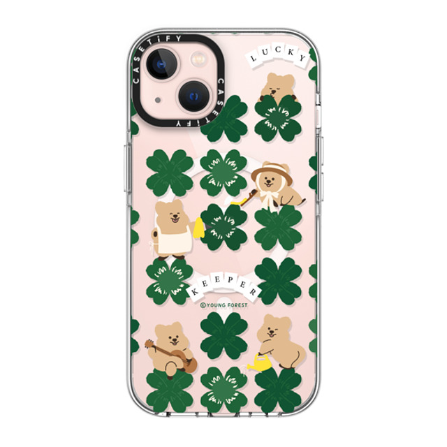 CASETiFY iPhone 13 ケース クリア クリア ケース MagSafe対応 KKOTKA is lucky keeper young forest