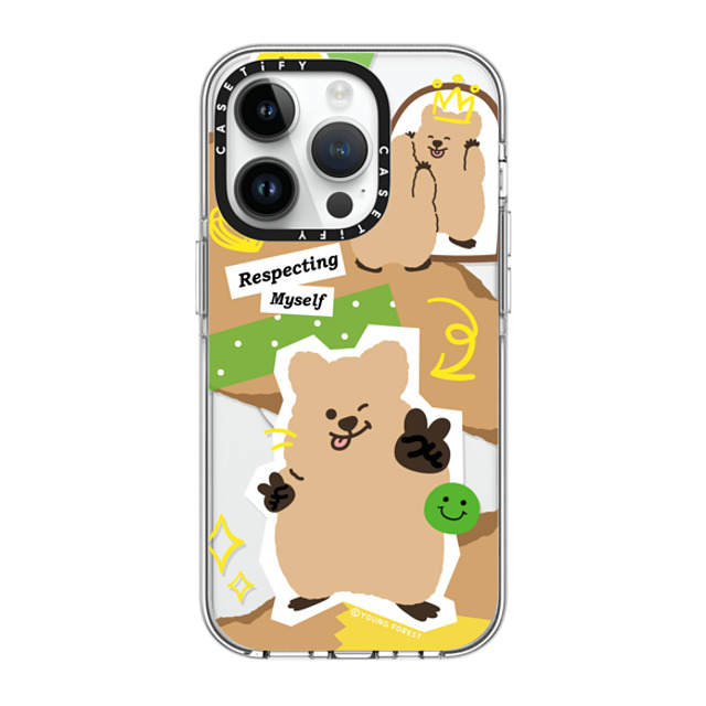 CASETiFY iPhone 14 Pro ケース クリア クリア ケース MagSafe対応 Respecting myself KKOTKA young forest