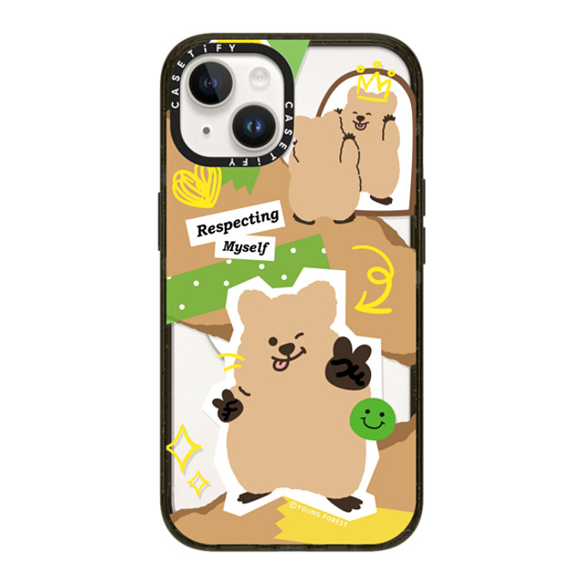 CASETiFY iPhone 14 ケース ブラック インパクトケース MagSafe対応 Respecting myself KKOTKA young forest