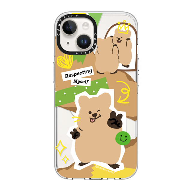 CASETiFY iPhone 14 ケース クリア クリア ケース MagSafe対応 Respecting myself KKOTKA young forest