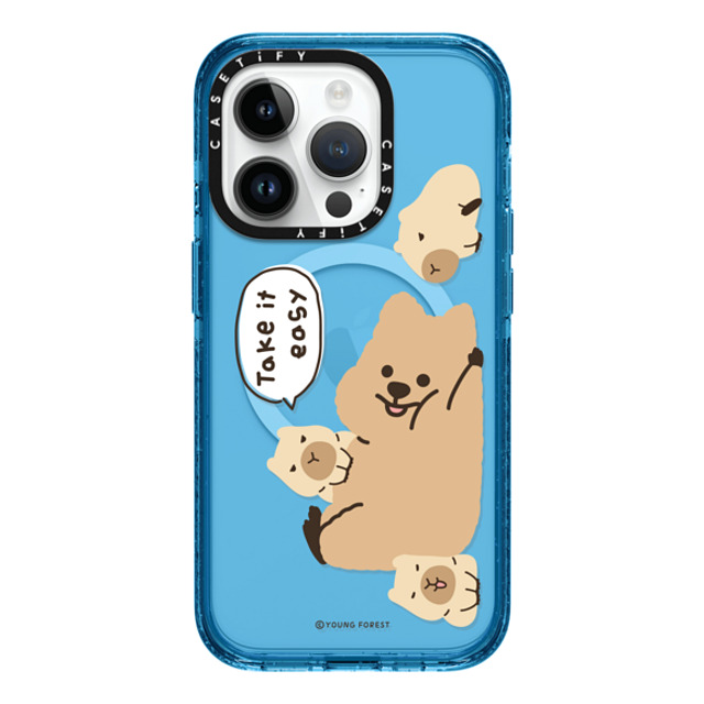 CASETiFY iPhone 14 Pro ケース Cyan Blue インパクトケース MagSafe対応 Take it easy KKOTKA young forest