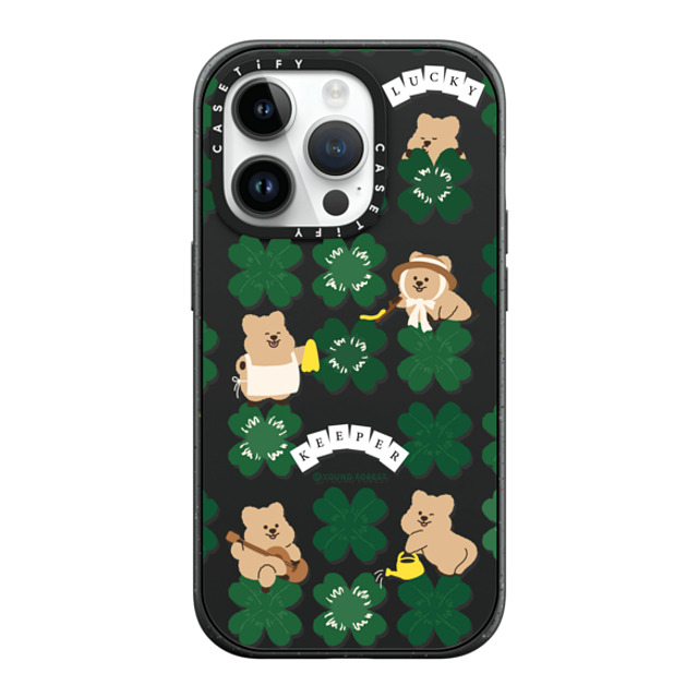 CASETiFY iPhone 14 Pro ケース マットブラック インパクトケース MagSafe対応 KKOTKA is lucky keeper young forest