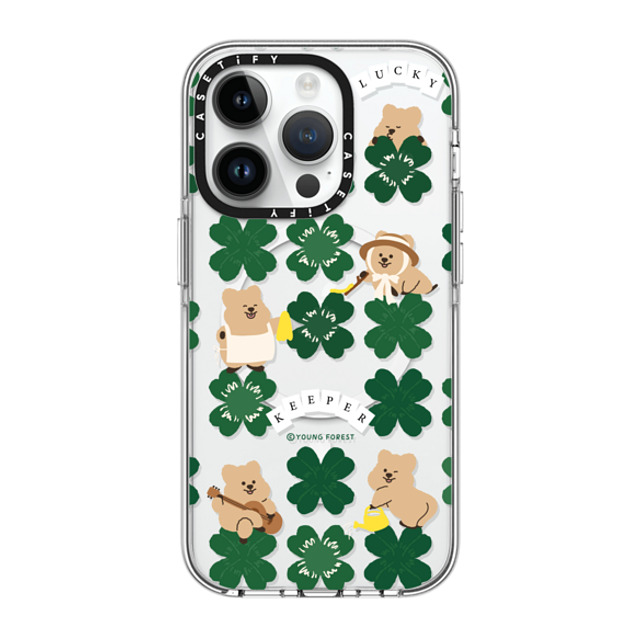 CASETiFY iPhone 14 Pro ケース クリア クリア ケース MagSafe対応 KKOTKA is lucky keeper young forest