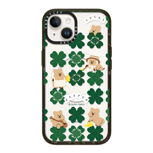 CASETiFY iPhone 14 ケース ブラック インパクトケース MagSafe対応 KKOTKA is lucky keeper young forest