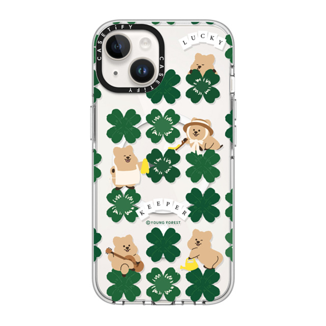 CASETiFY iPhone 14 ケース クリア クリア ケース MagSafe対応 KKOTKA is lucky keeper young forest