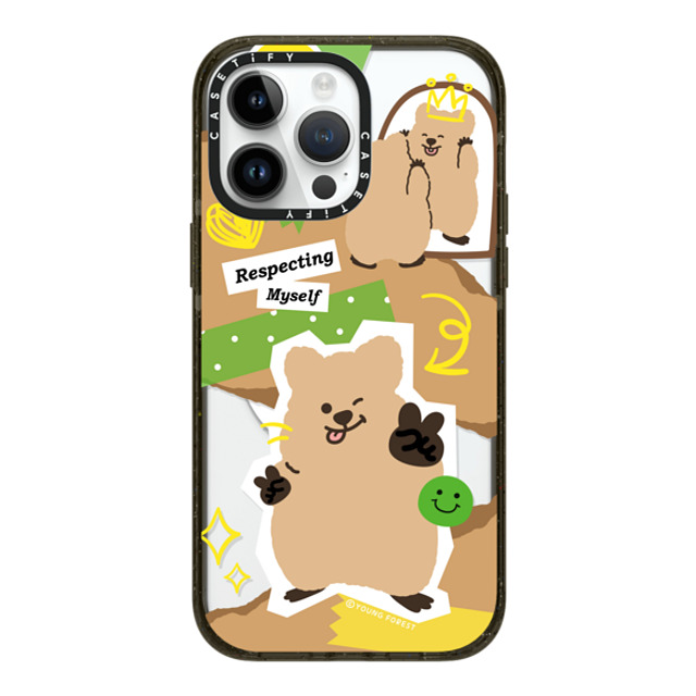 CASETiFY iPhone 14 Pro Max ケース ブラック インパクトケース MagSafe対応 Respecting myself KKOTKA young forest