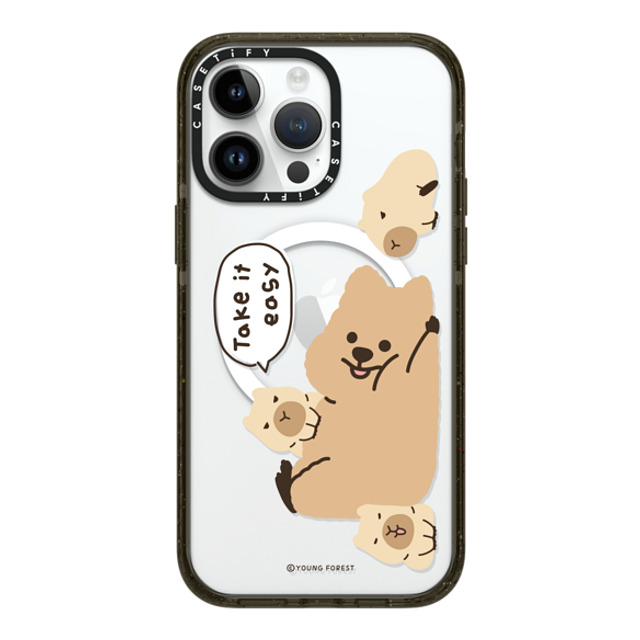 CASETiFY iPhone 14 Pro Max ケース ブラック インパクトケース MagSafe対応 Take it easy KKOTKA young forest