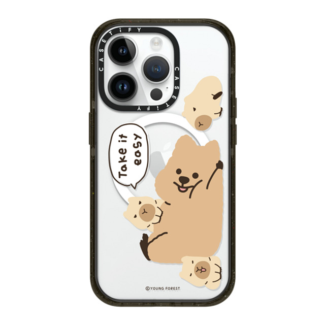 CASETiFY iPhone 14 Pro ケース ブラック インパクトケース MagSafe対応 Take it easy KKOTKA young forest