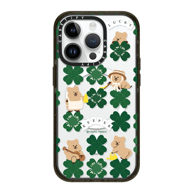 CASETiFY iPhone 14 Pro ケース ブラック インパクトケース MagSafe対応 KKOTKA is lucky keeper young forest