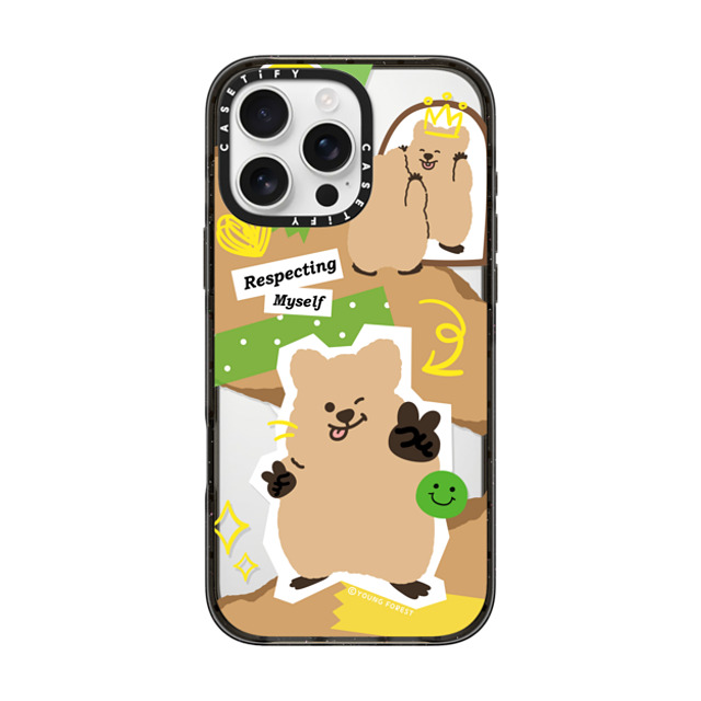 CASETiFY iPhone 16 Pro Max ケース ブラック インパクトケース MagSafe対応 Respecting myself KKOTKA young forest