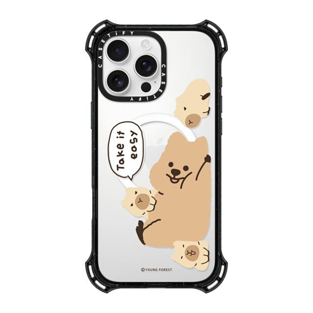 CASETiFY iPhone 16 Pro Max ケース ブラック バウンスケース Take it easy KKOTKA young forest