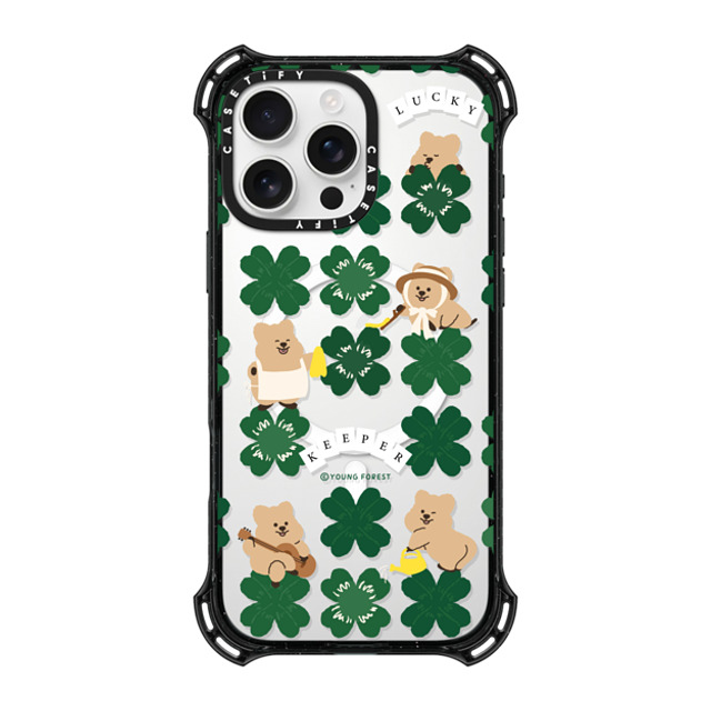 CASETiFY iPhone 16 Pro Max ケース ブラック バウンスケース KKOTKA is lucky keeper young forest