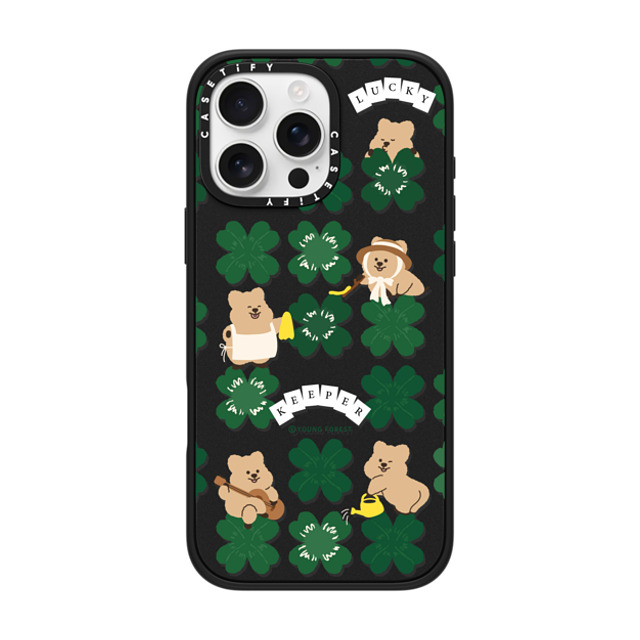 CASETiFY iPhone 16 Pro Max ケース マットブラック インパクトケース MagSafe対応 KKOTKA is lucky keeper young forest