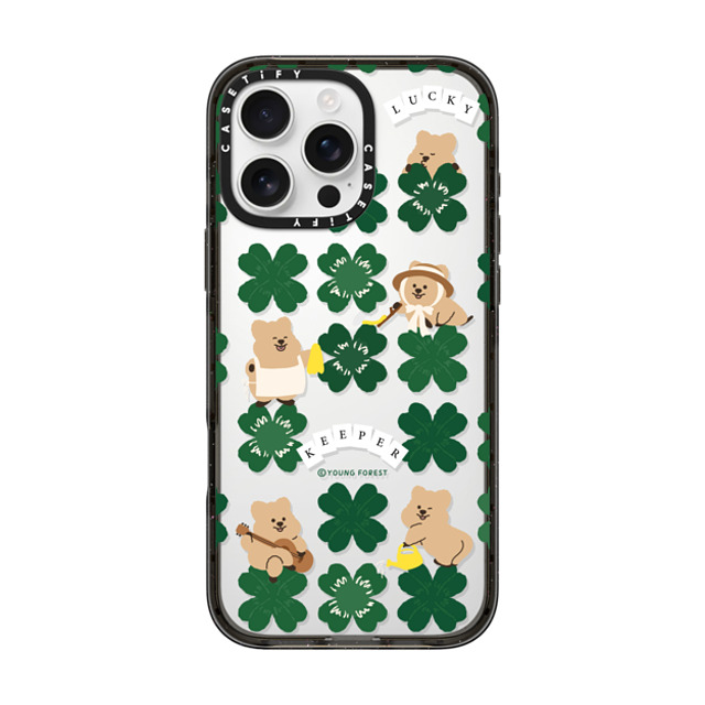 CASETiFY iPhone 16 Pro Max ケース ブラック インパクトケース KKOTKA is lucky keeper young forest