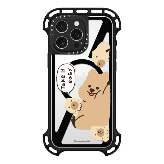 CASETiFY iPhone 16 Pro Max ケース ブラック ウルトラ バウンスケース MagSafe対応 Take it easy KKOTKA young forest