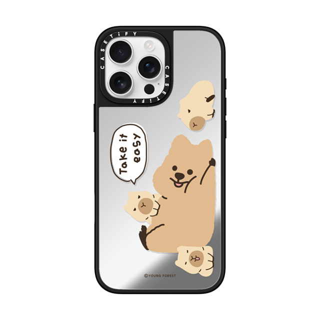 CASETiFY iPhone 16 Pro Max ケース Silver on Black ミラーケース MagSafe対応 Take it easy KKOTKA young forest