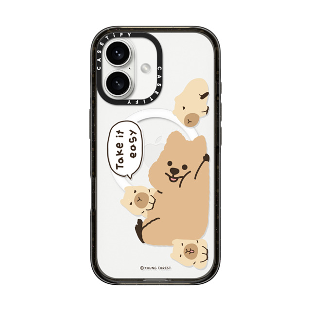 CASETiFY iPhone 16 ケース ブラック インパクトケース MagSafe対応 Take it easy KKOTKA young forest