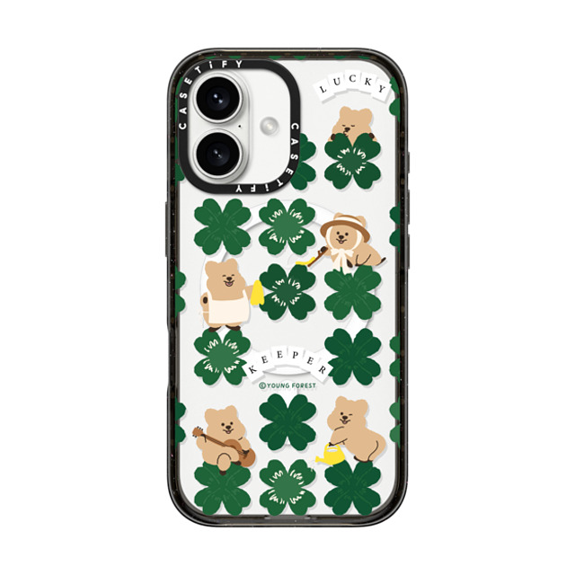 CASETiFY iPhone 16 ケース ブラック インパクトケース MagSafe対応 KKOTKA is lucky keeper young forest