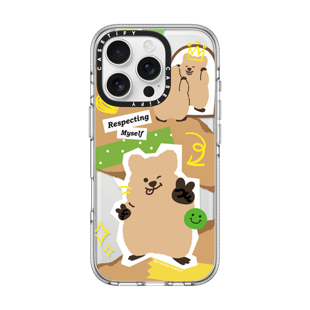 CASETiFY iPhone 16 Pro ケース クリア クリア ケース MagSafe対応 Respecting myself KKOTKA young forest