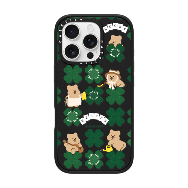 CASETiFY iPhone 16 Pro ケース マットブラック インパクトケース MagSafe対応 KKOTKA is lucky keeper young forest